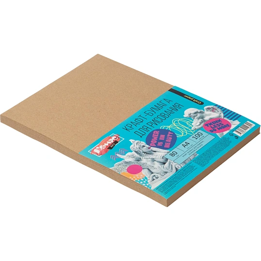 Крафт-бумага для графики,эскизов,печати, А4, 80г/м2, Комус Арт, 100л