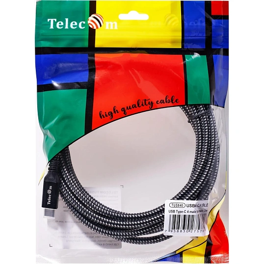 Кабель USB4 TypeCM/CM 8K@30Hz, 40GBps, PD 240W, медь Telecom 3м <TUS840-3M