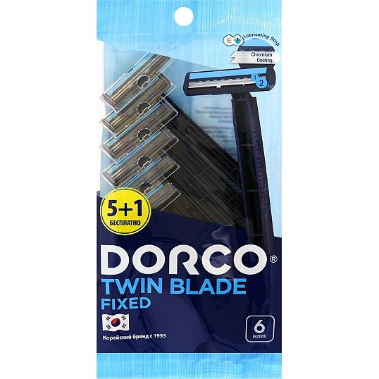 Бритва одноразовая Dorco 2 лезвия 5+1шт/уп TG   708NV-6P