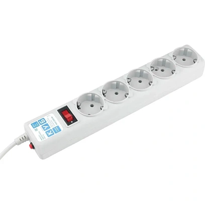 Сетевой фильтр Power Cube B 5.0 м 5 розеток (серый) 10А/2,2кВт (SPG-B-15)