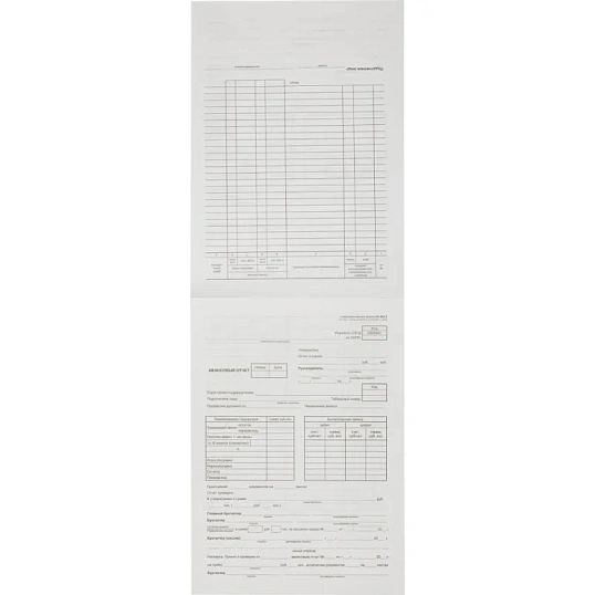 Бланк Авансовый отчет форма АО-1 А4  1у/5кн по 100л газетка(упаковка крафт)