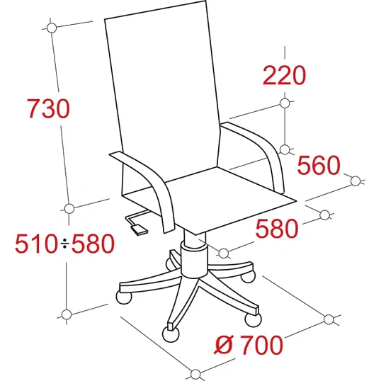 Кресло BN_Dp_Руководителя EChair-535 MPU к/з черный, хром