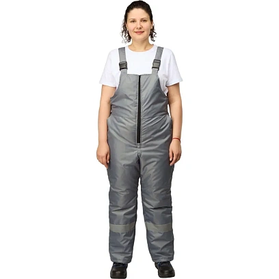 Полукомбинезон рабочий зимний женский з46-ПК серый (р.56-58) 170-176