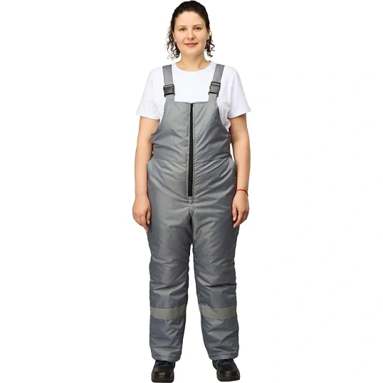 Полукомбинезон рабочий зимний женский з46-ПК серый (р.56-58) 170-176