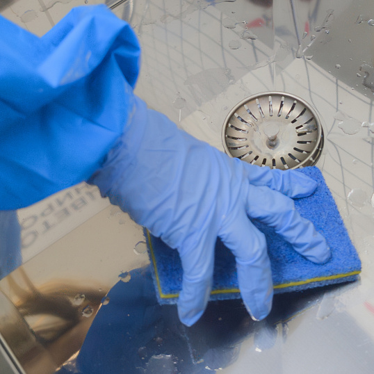 Пад ручной сэндвич NOBRUSH синий/желтый 130х85х15мм 5 шт/уп_861585