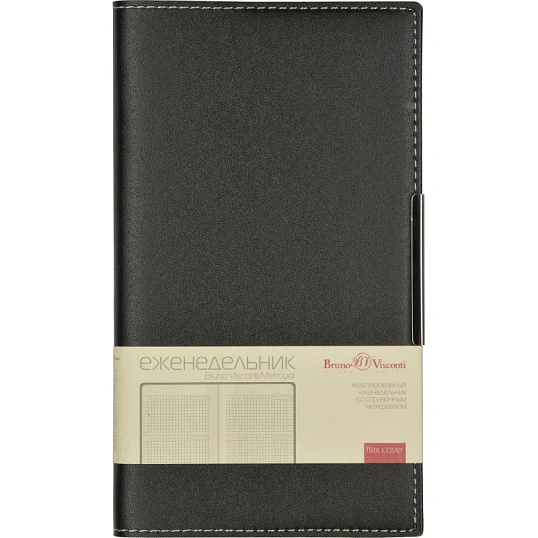 Еженедельник недатированный черный А6METROPOL 3-492/03