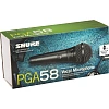 Микрофон Shure PGA58-XLR-E, кардиоидный вокальн c выкл, с кабелем XLR-XLR