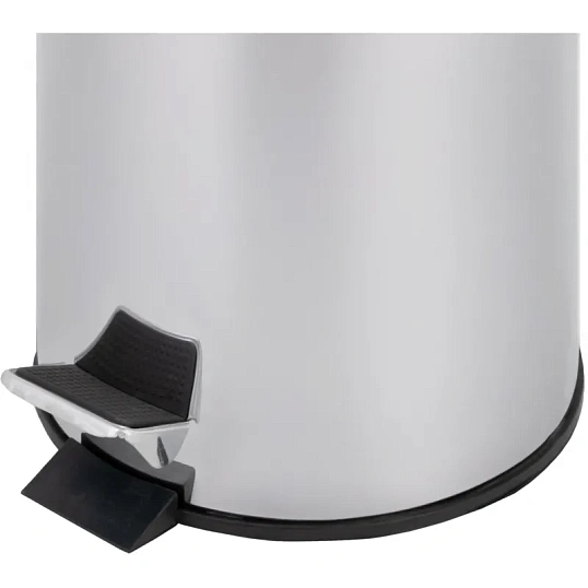 Ведро мусорное с педалью 5 л нерж.сталь, металл с педалью, внутр.контейнер