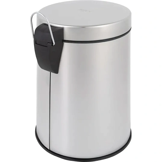 Ведро мусорное с педалью 5 л нерж.сталь, металл с педалью, внутр.контейнер
