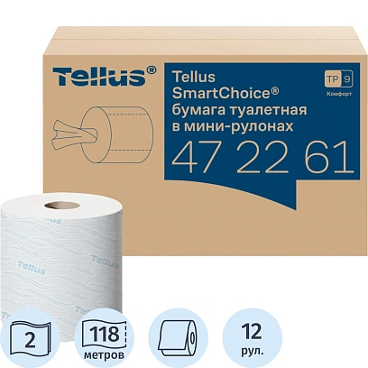 Бумага туалетная Торк/Tellus SmartOne/SmartChoice Комфорт2сл12рул/уп_472261