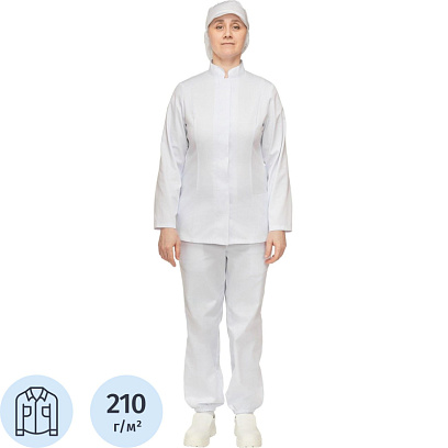 Куртка для пищевого производства жен. у17-КУ ХАССП белая (60-62)170-176