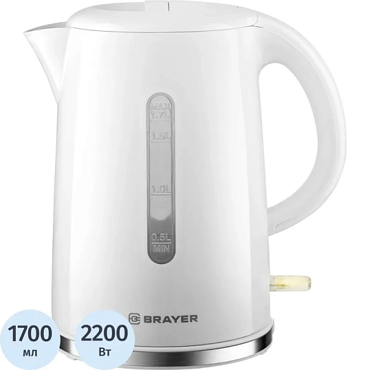 Чайник BRAYER 6108BR,электрический,2200Вт,1,7л,пласт.корп,шкала,подсвет