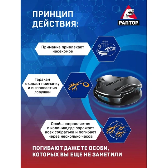 Средство от насекомых РАПТОР Ловушка от тараканов 10 шт/уп