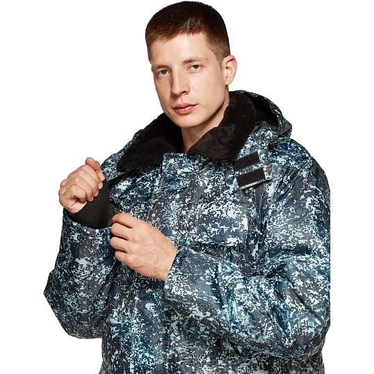 Костюм зимний Охранника с п/к КМФ цифра серый(р.44-46) 170-176