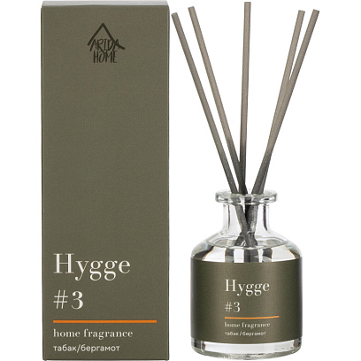 Аромадиффузор с палочками Hygge #3 Табак и Бергамот 50 мл АР 100-016