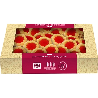 Печенье сдобное Деловой Стандарт Cookies with cherry marmalade, 425г