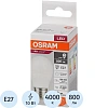 Лампа светодиодная OSRAM LVCLP75 10SW/840 230V E27 FS1(579927)