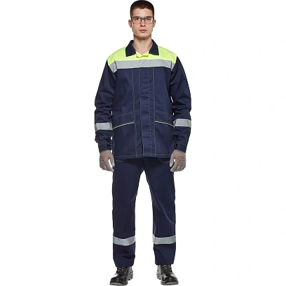 Костюм рабочий летний муж л35-КПК син/лимон (р.44-46) 158-164