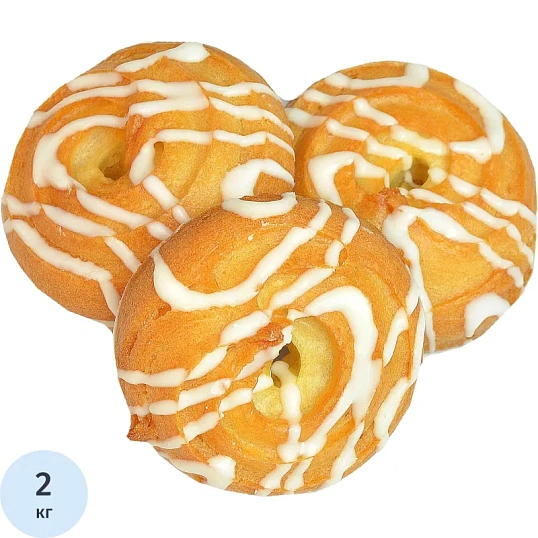 Печенье Заварное колечко  Ванюшкины сладости в белой глазури 2кг/уп