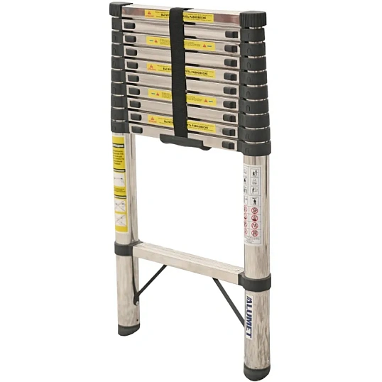 Лестница ST 3.2 двухсторонняя телескопическая с шарниром(11+11 ступ),ALUMET