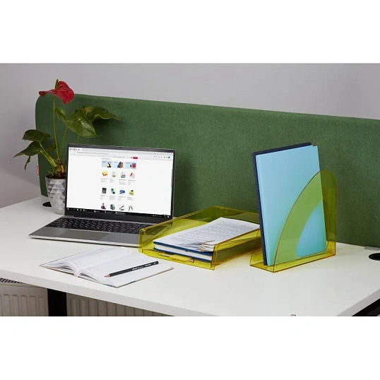 Лоток горизонтальный Attache Bright Colours решетчатый прозрачный желтый