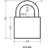 Замок навесной УЗК Аллюр ВС1Ч-4505 (49xd=7) чугун черный (5кл)
