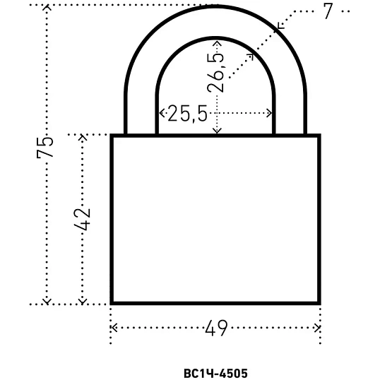 Замок навесной УЗК Аллюр ВС1Ч-4505 (49xd=7) чугун черный (5кл)