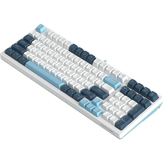 Клавиатура A4Tech Fstyler(FS300 PANDA SNOWBOARDING)мех.бел/син USB gam.LED