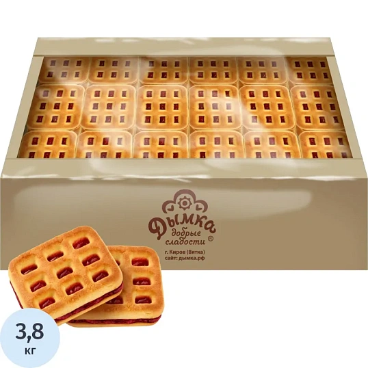Печенье Дымка Вафелька с вишневой начинкой, 3,8кг