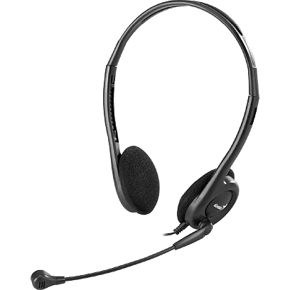 Гарнитура проводная Genius HS-200C + Single Jack Cable черный 31710151104