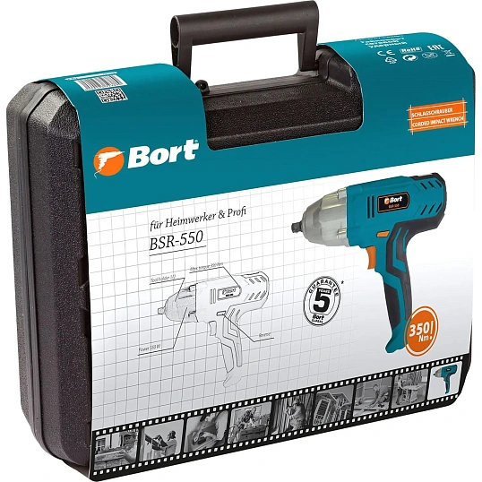 Гайковерт ударный BORT BSR-550, 550Вт, 350Нм, 1/2 (93723880)