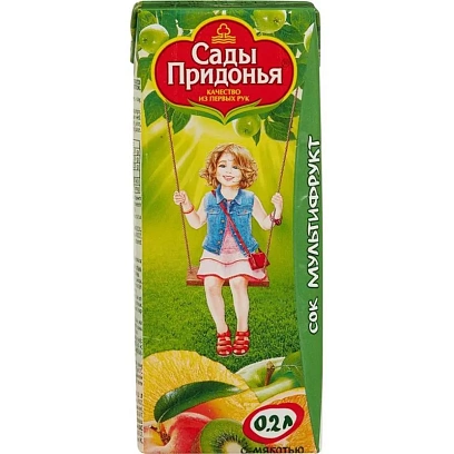 Сок Сады Придонья мультифруктовый 0,2л