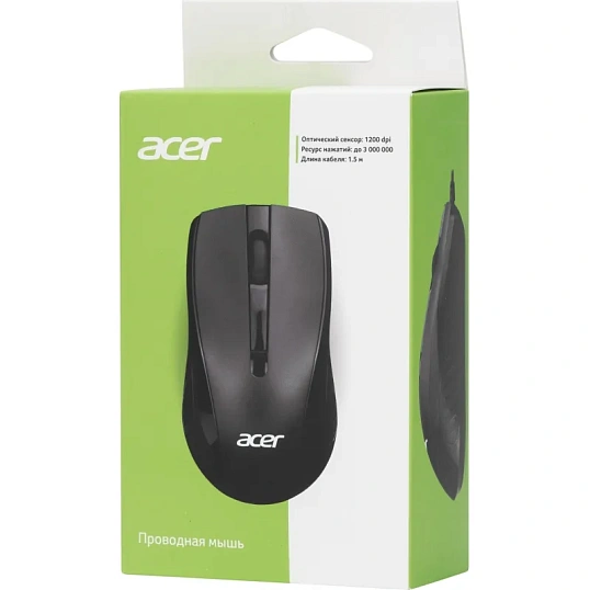 Мышь компьютерная Acer OMW136 черный оптическая (1200dpi) USB ZL.MCEEE.01A