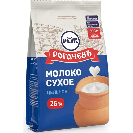 Сухое молоко Рогачевъ цельное 26% 300г