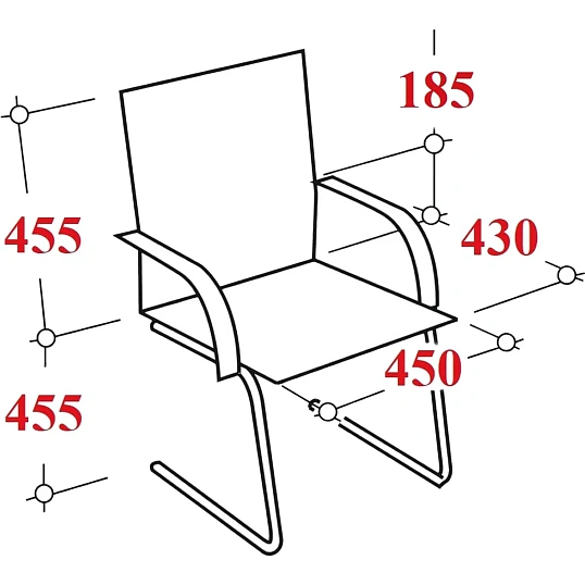 Конференц-кресло FA_SAMBA Chrome к/з черный DO350/к/з