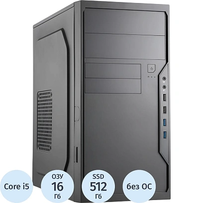 Системный блок Raskat Standart 500 (i5 12400,H610,16Gb,512Gb, 450W, No OS)