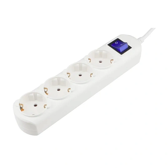 Удлинитель Power Cube 1,5 м, 4р с/з, с выкл.10А бел. (PC-4B-1,5M)