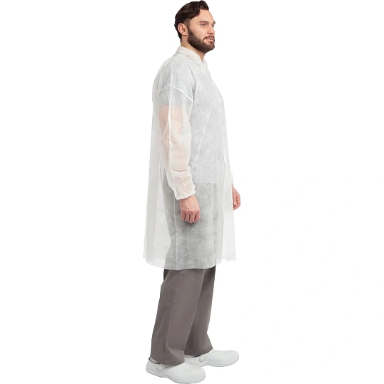Халат на липучках 20гр/м2 р.XXXL, белый (10шт/упак),арт.406-878-004,к