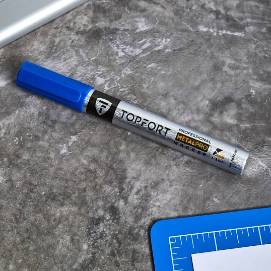 Маркер для металла TOPFORT MetalPro 1-3 мм синий