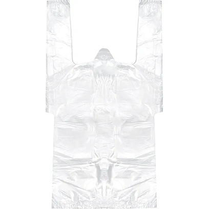 Пакет-майка ПНД 32+24х60 см 14 мкм для пиццы/коробок прозрачный 100 шт/уп