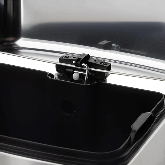 Ведро мусорное с педалью и доводчиком Luscan 12л,матов., прямоуг,нерж сталь