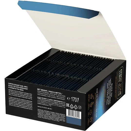 Чай Curtis Elegant Earl Grey черный, аромат, мелкий лист, 100 сашет