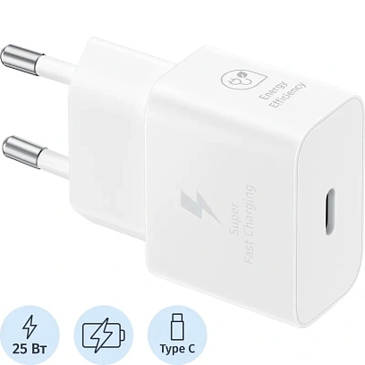Зарядное устройство Samsung EP-T2510 сетевое 25W Type-C  White