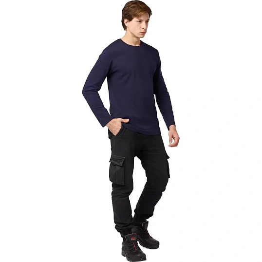 Футболка (160 г.) с длинным рукавом т.-син.(M)