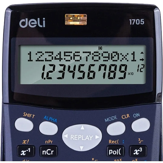Калькулятор научный Deli E1705,10-р,2 стр,240 фун.,бат.,157x77мм,темн.син