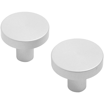 Ручка УЗК_кнопка меб.StahlBuro AP2401 (16792)BL W матовый белый хром 2шт/уп