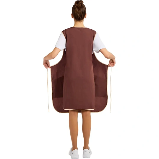 Фартук сарафан Маркет Мастер  цвет шоколадный/бежевый