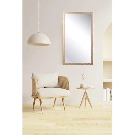 Зеркало МГЛ_настенное НБ54 (404х704) багет ПЛС теплое серебро