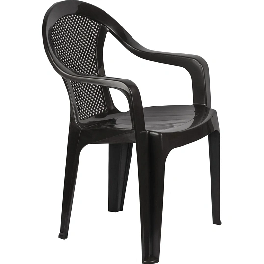 Кресло PR_Decorona DeVeranda 540x535x785 мм, круглая сетчатая спинка орех