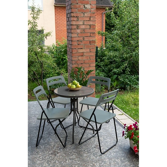 Стул XPP_Комус Мебель раскладной Folding черный/серый